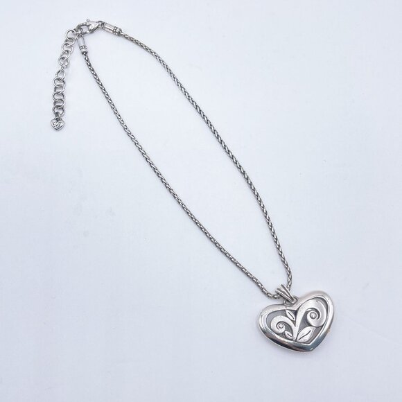 Brighton Eve’s Delight Heart Rhinestones Pendant Necklace 16 -18" - Picture 2 of 8